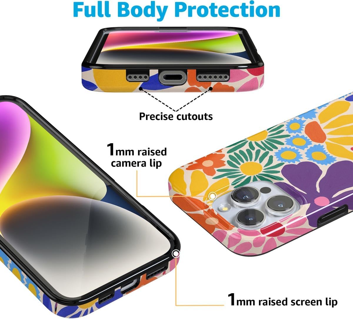 Casely iPhone 16 Pro Max Case | Flower Patch | Multi-Color Floral | Compatible with MagSafe | Classic Ultra Slim Design