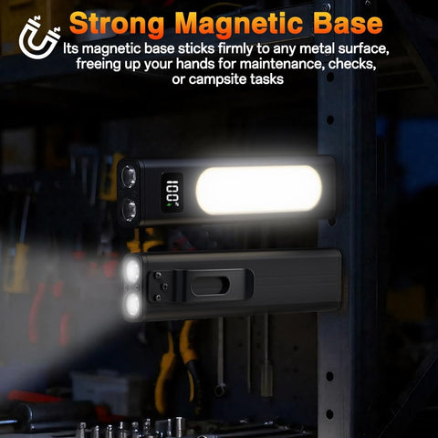 2P Rechargeable Flashlights High Lumens 1800, Magnetic Base for Work
