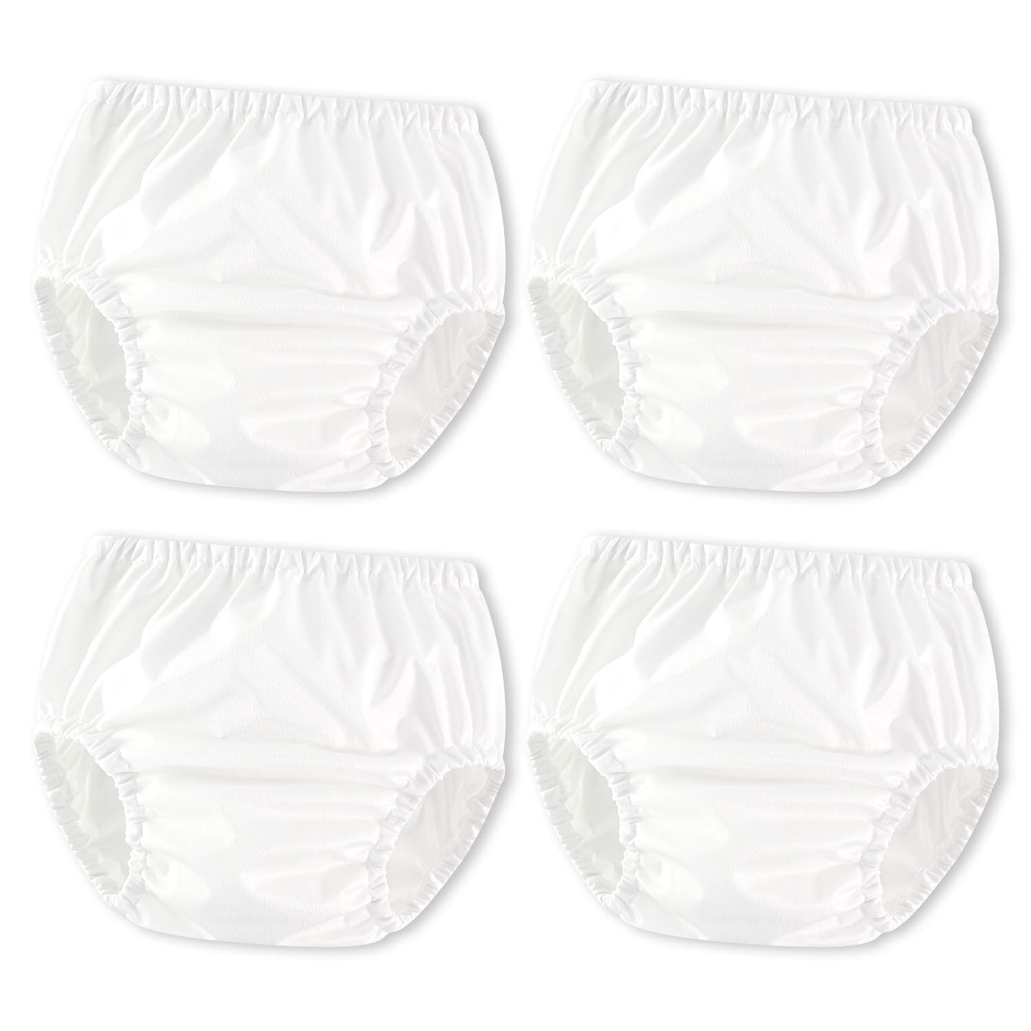 Joyo roy White Diaper Covers for Girls Rubber Pants for Toddlers Diaper Covers for Boys 4Pcs Plastic Training Pants for Toddlers Waterproof Plastic Underwear for Potty Training Boys and Girls 6T