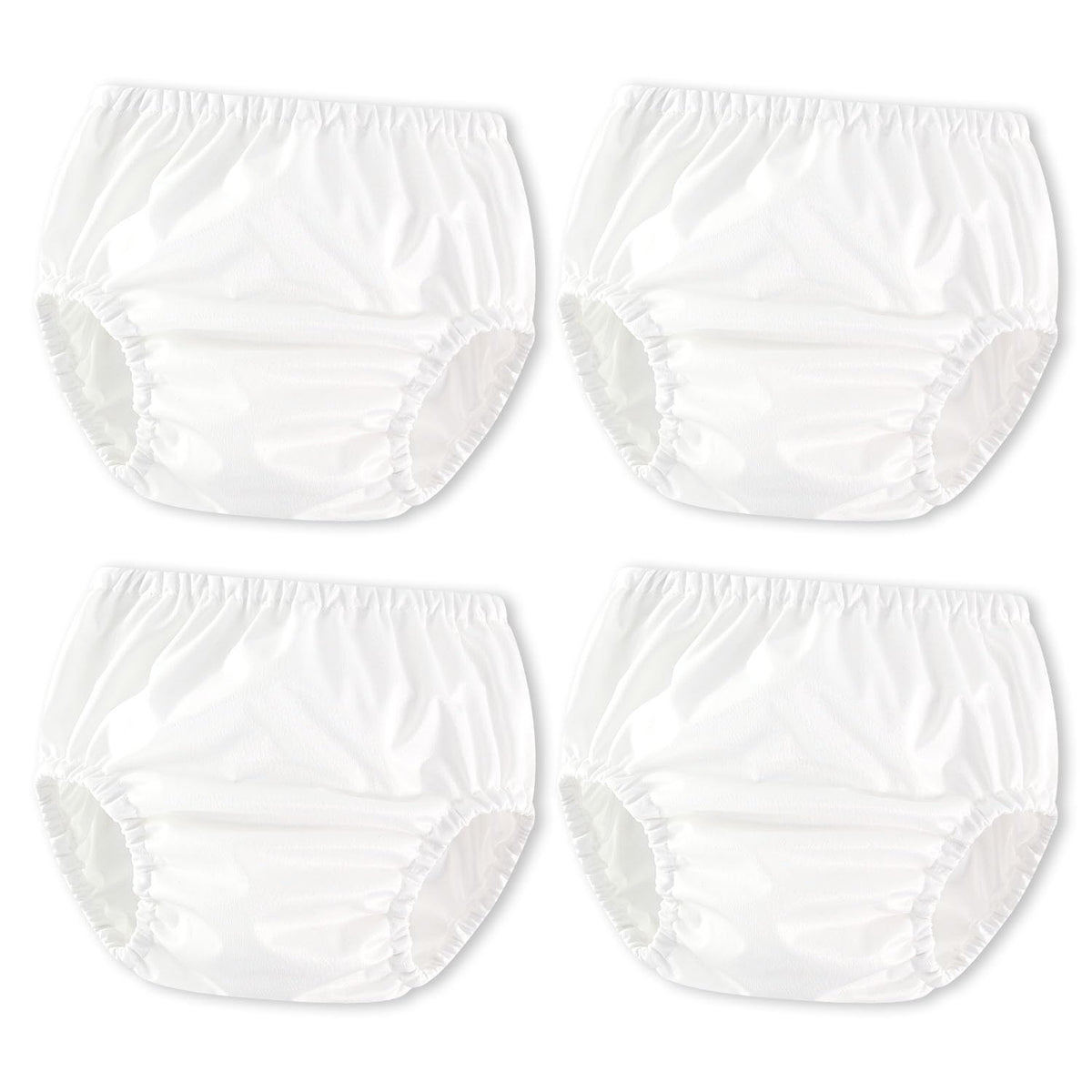 Joyo roy White Diaper Covers for Girls Rubber Pants for Toddlers Diaper Covers for Boys 4Pcs Plastic Training Pants for Toddlers Waterproof Plastic Underwear for Potty Training Boys and Girls 6T