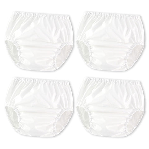 Joyo roy White Diaper Covers for Girls Rubber Pants for Toddlers Diaper Covers for Boys 4Pcs Plastic Training Pants for Toddlers Waterproof Plastic Underwear for Potty Training Boys and Girls 6T