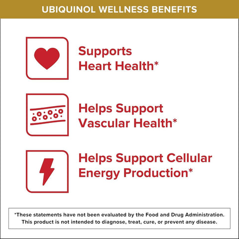 Qunol Ubiquinol 200mg, Extra Strength, Powerful Antioxidant, 60 Softgels | #1 Cardiologist Recommended Supplement for Heart Health, Coenzyme Q10 Supplement to support Vascular Health & Cellular Energy