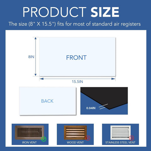 DIYMAG Magnetic Vent Covers-8" x 15.5",8 Pack Vents Cover