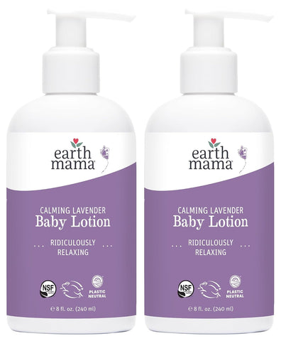 Earth Mama - Calming Lavender Baby Lotion for Dry Skin - 8 Fl Oz (2 Pk)