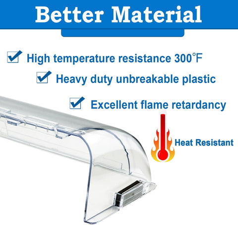 Heating & Air Vent Deflector for Vents, Sidewall, Ceiling, Floor Registers - Adjust Between 9"-14", Magnetic Vent Covers for Air Conditioning, Heat, AC, Floor, Under Furniture (2 Pack Clear)