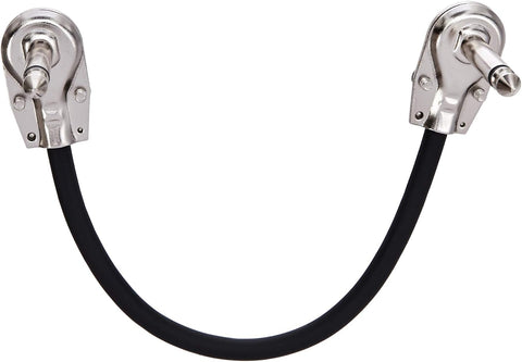 Amazon Basics 1/4 Inch Right-Angle Guitar Patch Cable for Pedal Board and Effect Pedals, 6 in, 6-Pack, Black