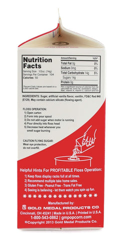 Floss sugar Flavor Cotton Candy 3.25 lb - 1 Carton 52 oz - 1/2 Gallon (Watermelon)