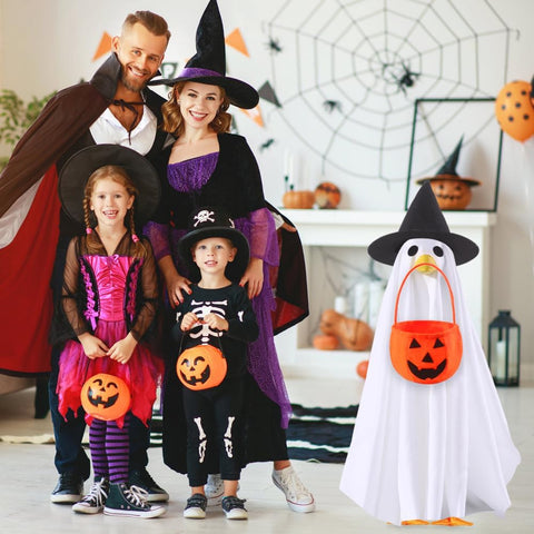 Halloween Goose Outfit Ghost Porch Goose Clothes for Outdoor Lawn Decor