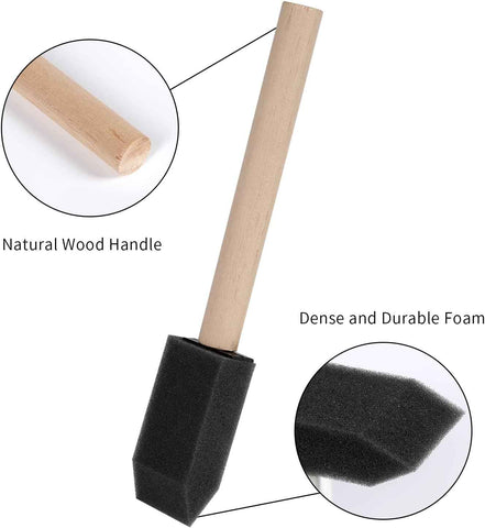 Mister Rui 24 Pack 1 Inch Foam Paint Brushes for Painting and Cleaning
