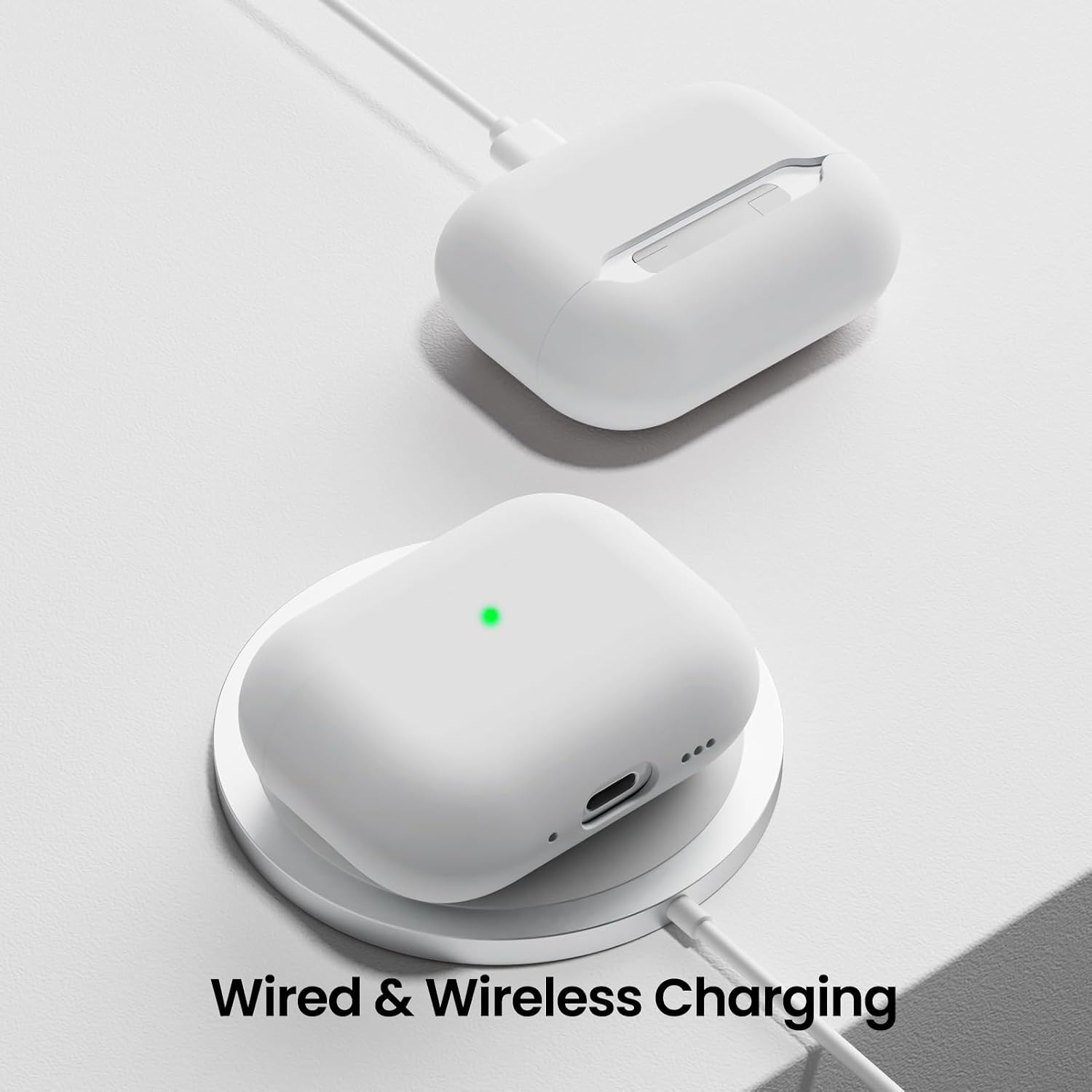 ORNARTO for AirPods Pro 3 Case, Hybrid Silicone, White