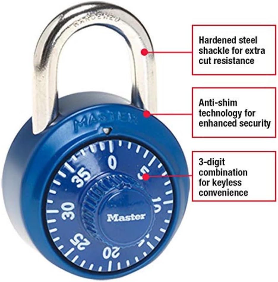Master Lock Combination Padlock, Locker Lock, for Gym and School 1530DCM