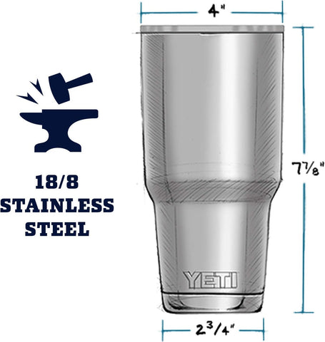 YETI Rambler 30 oz Stainless Steel Vacuum Insulated Tumbler w/MagSlider Lid, Tahoe Blue