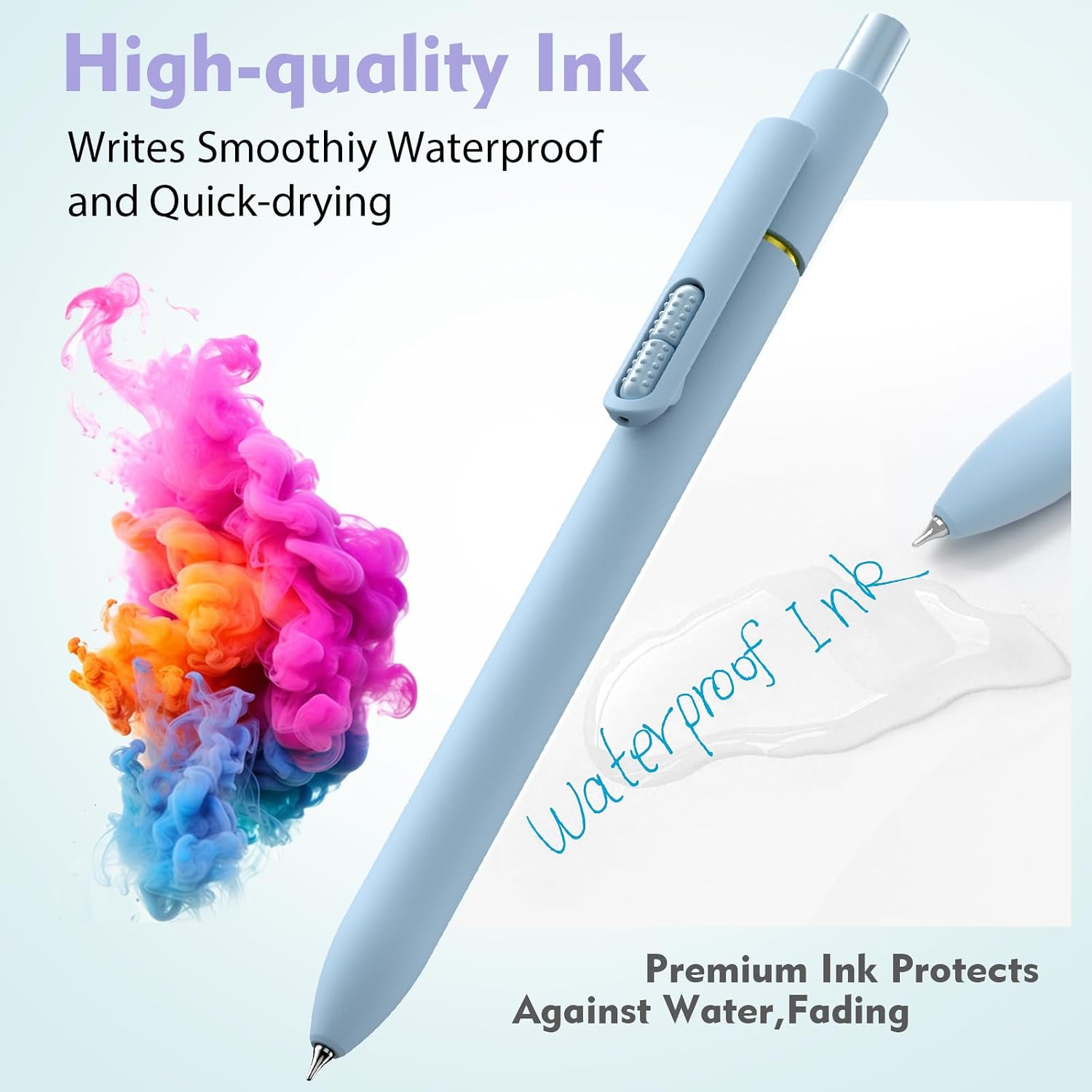 Hiacry 16Pcs Colorful Gel Pens - 0.7mm Fine Point Colored Ink Fidget Pens