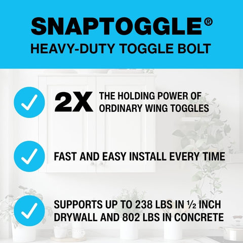 TOGGLER SNAPTOGGLE Toggle Bolt 3/16-24 UNC, 100 Pack, Round Head