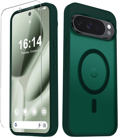 for Google Pixel 11 Case/Pixel 11 Pro Case, Magnetic Cover, Dark Green