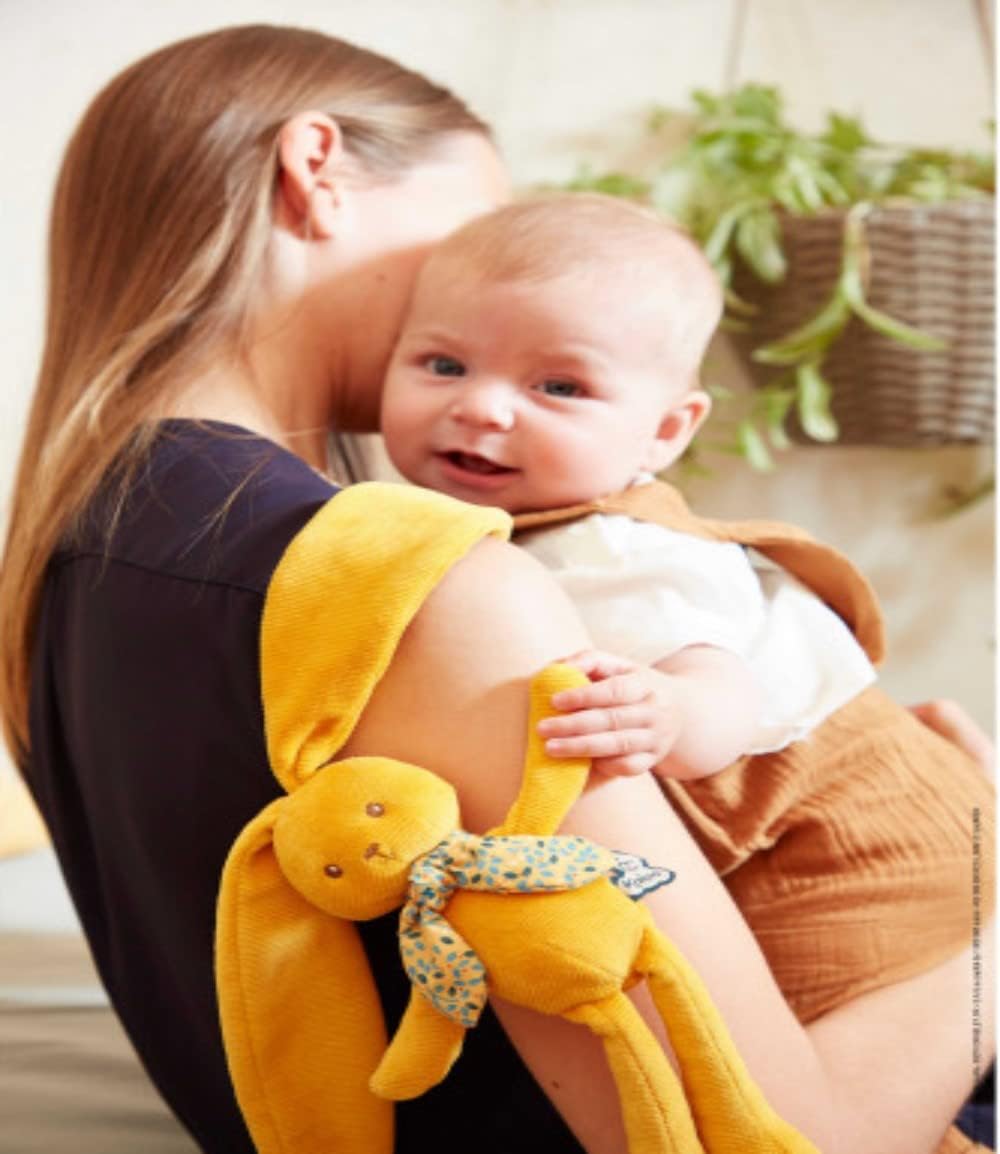 Kaloo - Lapinoo - Corduroy Rabbit for Babies - Ochre - 10 in