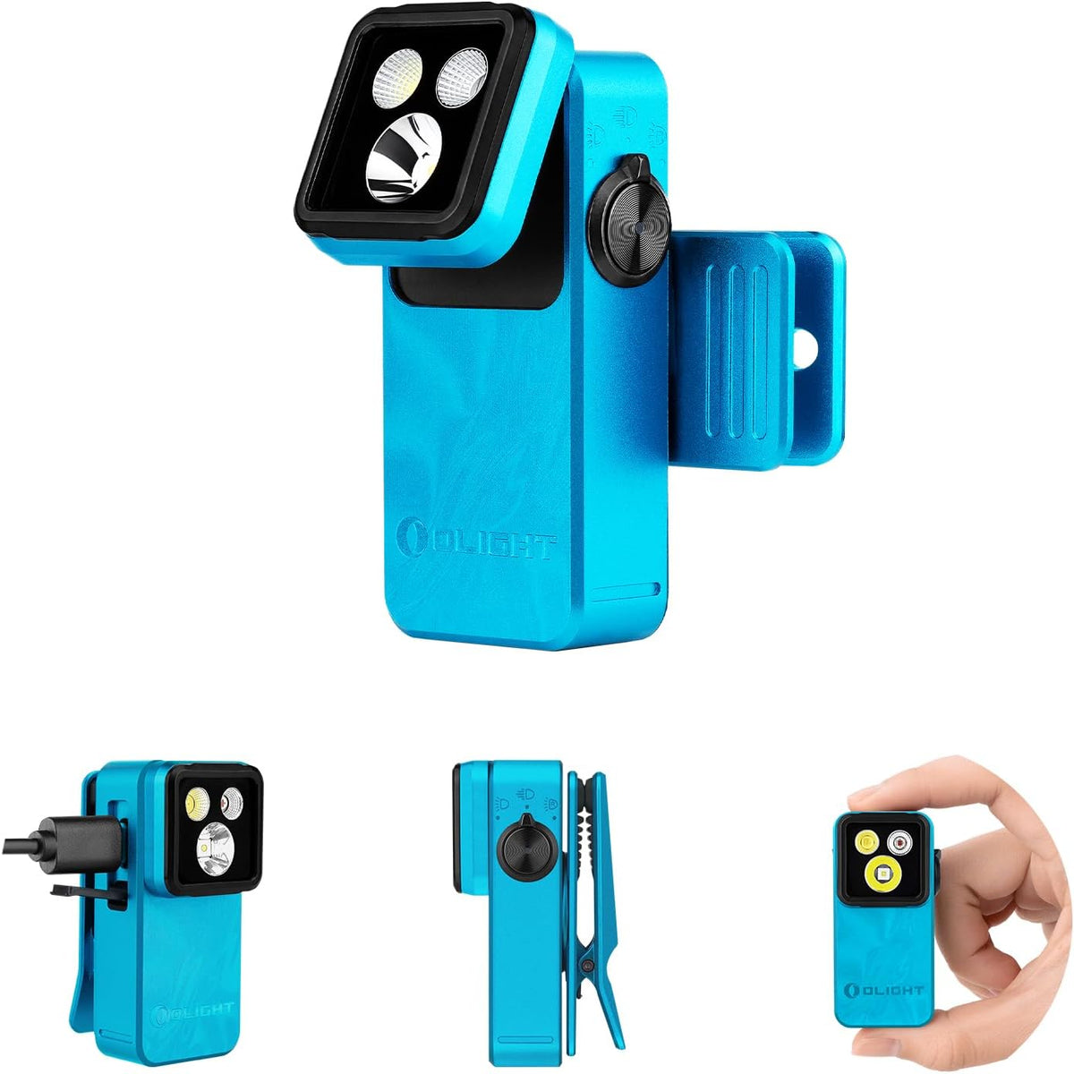 OLIGHT Oclip 2 Pro Rechargeable EDC Flashlight, Clip-on Light,Tidal Blue