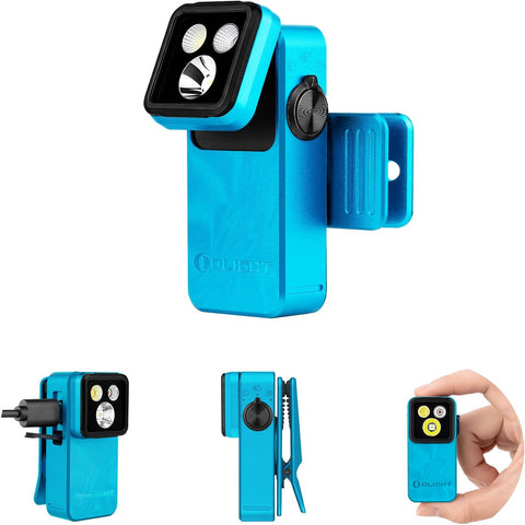 OLIGHT Oclip 2 Pro Rechargeable EDC Flashlight, Clip-on Light,Tidal Blue