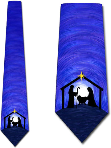 Three Rooker Nativity Ties Mens Religious Christmas Manger Neck Ties