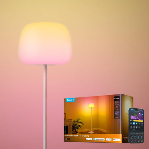 Govee Lantern Floor Lamp, Halo Gradient RGBIC Smart Corner Lamp for Bedroom