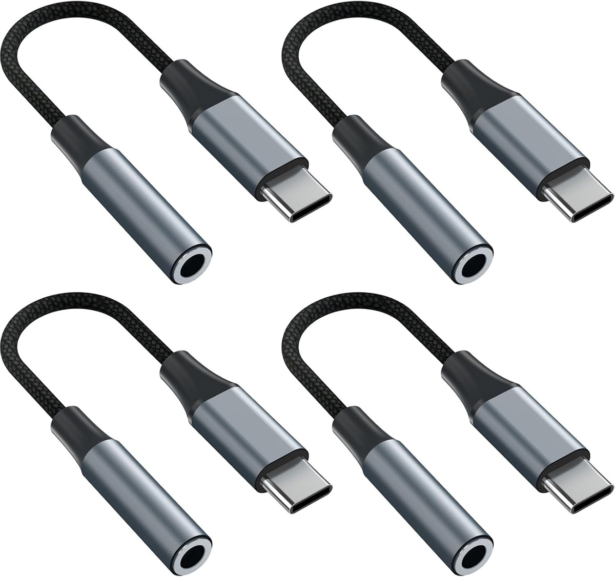 1pcs Black USB C to 3.5mm Female Headphone Jack Adapter