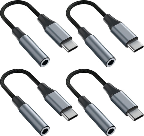 1pcs Black USB C to 3.5mm Female Headphone Jack Adapter
