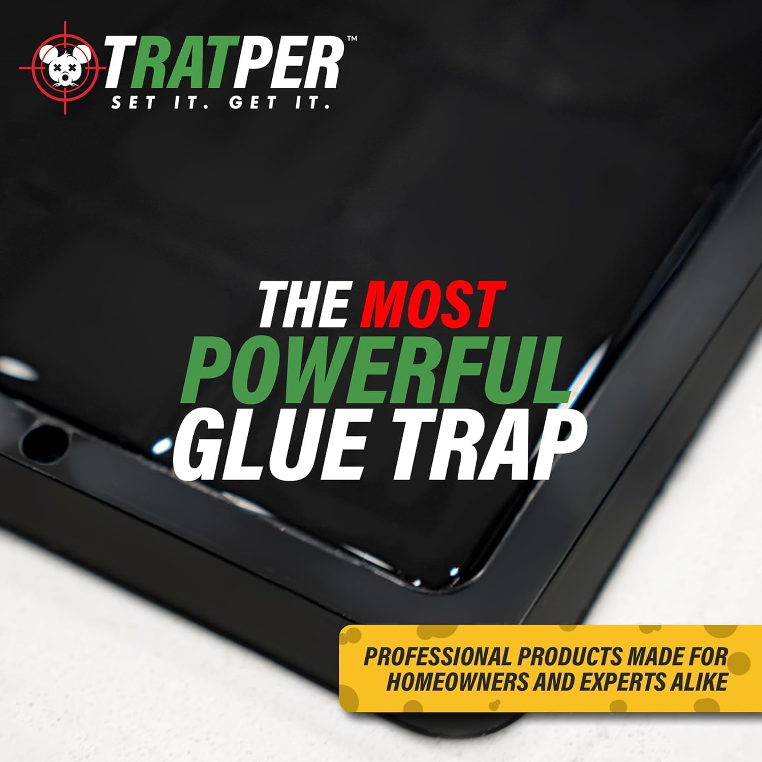 TRATPER Glue Traps for Mice,Rat,Mouse,Snake,Lizard,Insect. 20 Pack. Extra Strength,Pre-Baited Adhesive.Heavy Duty Plastic Tray.Non-Toxic,Chemical-Free Pest Control for Home. 20Pack