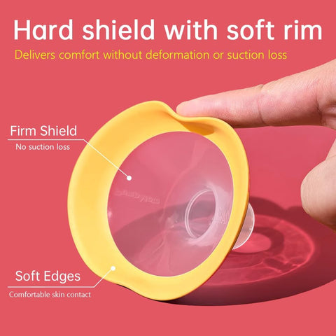 24 mm Oval Flanges Shields Compatible with Medela Pumps, Replacement Parts for Pump in Style, Symphony, Swing Maxi, Harmony and Personalfit Flex–Breast Pump Accessories