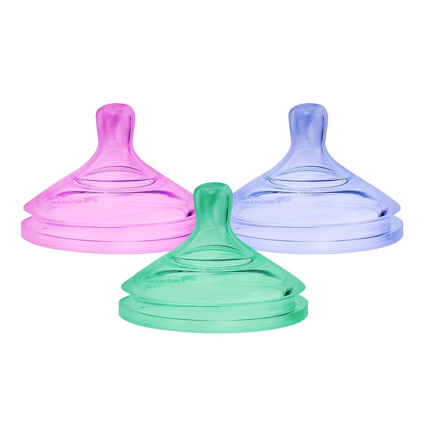 Boon Nursh Silicone Bottle Nipples - Fast Flow - 3 Count - Colorblock