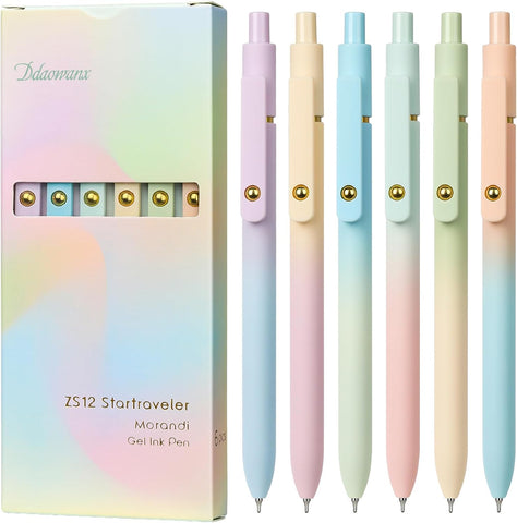 Ddaowanx Gel Pens,6 Pcs 0.7mm Retractable Quick Dry Black Ink Pens