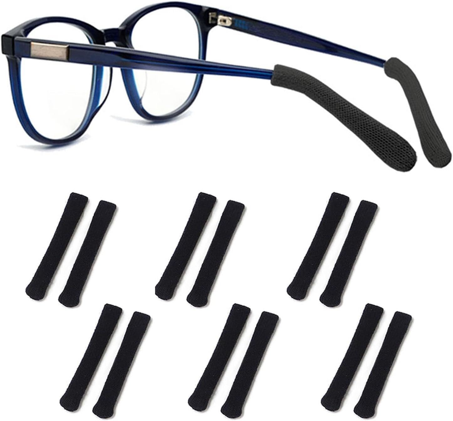 Yauende Soft Knitting Cotton Glasses Ear Cushion, Eyeglasses Temple Tips Sleeve, Non-Slip Comfortable Elastic