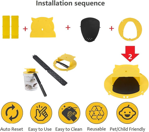 Mouse Bucket Trap, Auto-Reset Bucket Lid Mouse Trap, 5-Gallon Compatible, Efficient for Mouse Rat Trap,Multi Catch,Indoor and Outdoor(2Packs)