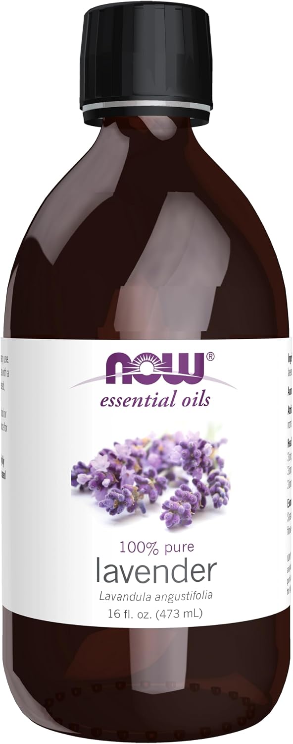 NOW Essential Oils, Lavender Oil, Steam Distilled, Undiluted, 16 fl. oz