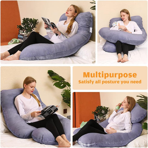 Chilling Home Pregnancy Pillow, U Shaped Full Body Maternity Pillow 58 inch, Pregnant Women Must Haves Pregnancy Pillows for Sleeping with Removable Cover