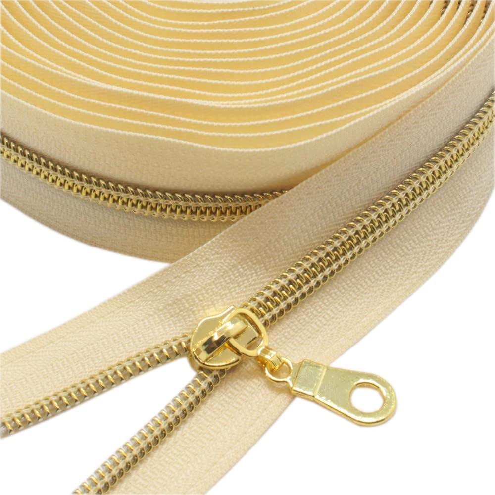 YaHoGa #5 Black Nickel Nylon Coil Zippers by The Yard 10 Yards (Black)