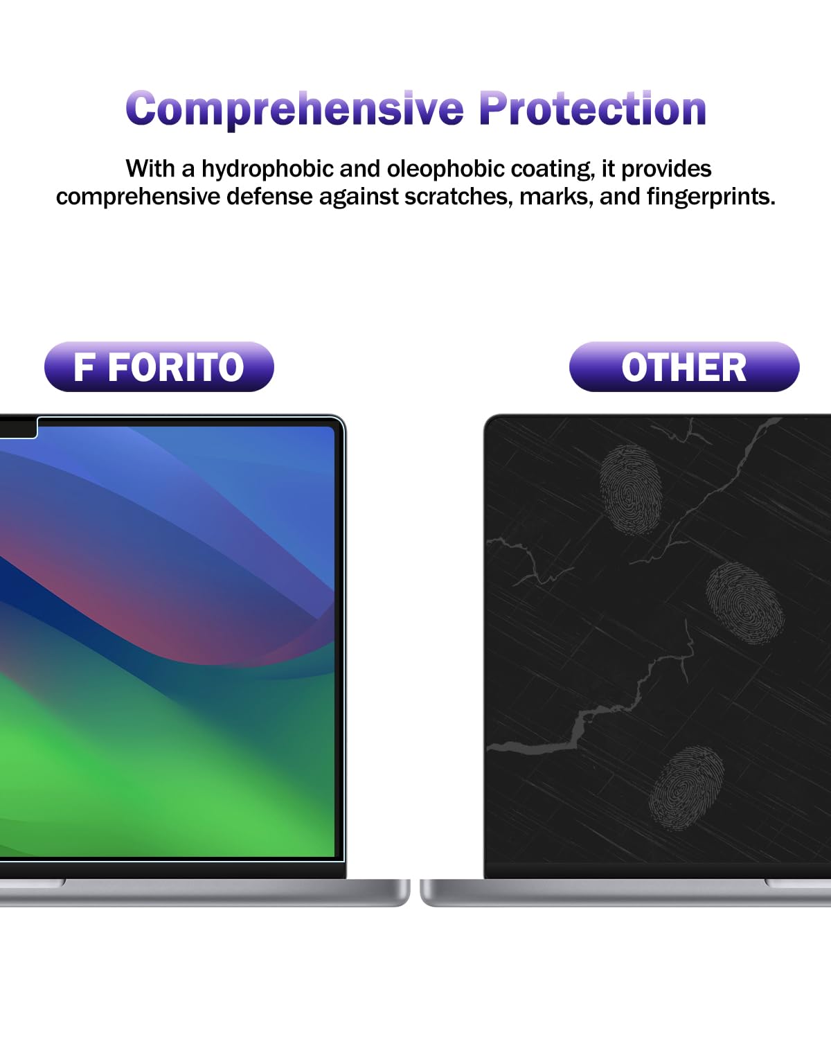 F FORITO 2-Pack Anti Blue Light Matte Screen Protector Compatible with MacBook Air 13.6 inch 2024 2022 M3 A3113 M2 A2681, Eye Protection Blue Light Blocking & Anti Glare Laptop Screen Protector