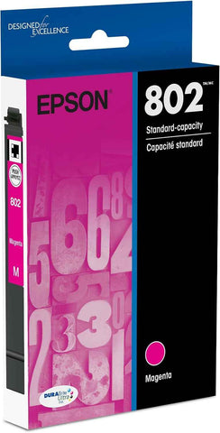 Epson 802 Genuine Standard Capacity Magenta Ink Cartridge T802320 | Works With WorkForce Pro WF-4720 WF-4730 WF-4734 WF-4740 Inkjet Printers