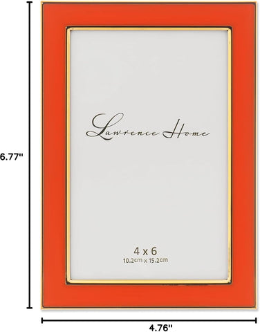 Lawrence Frames Metal Frame, Polished Enamel, Orange, 4x6