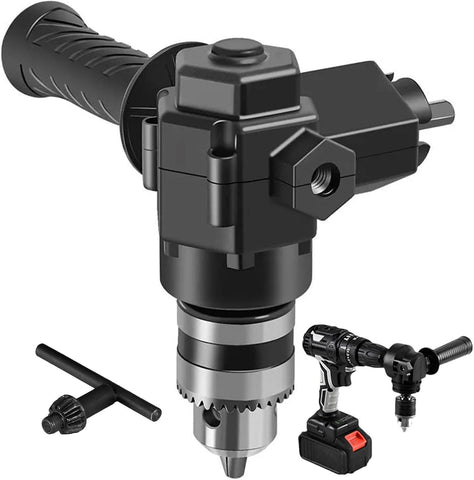 Right Angle Drill Attachment,90 Degree Drill Chuck with Handle,Cordless Right Angle Drill Attachment Adapter,Extension Chuck 7mm Shaft Electric Drill Extension Tool for Tight Corner Workspace