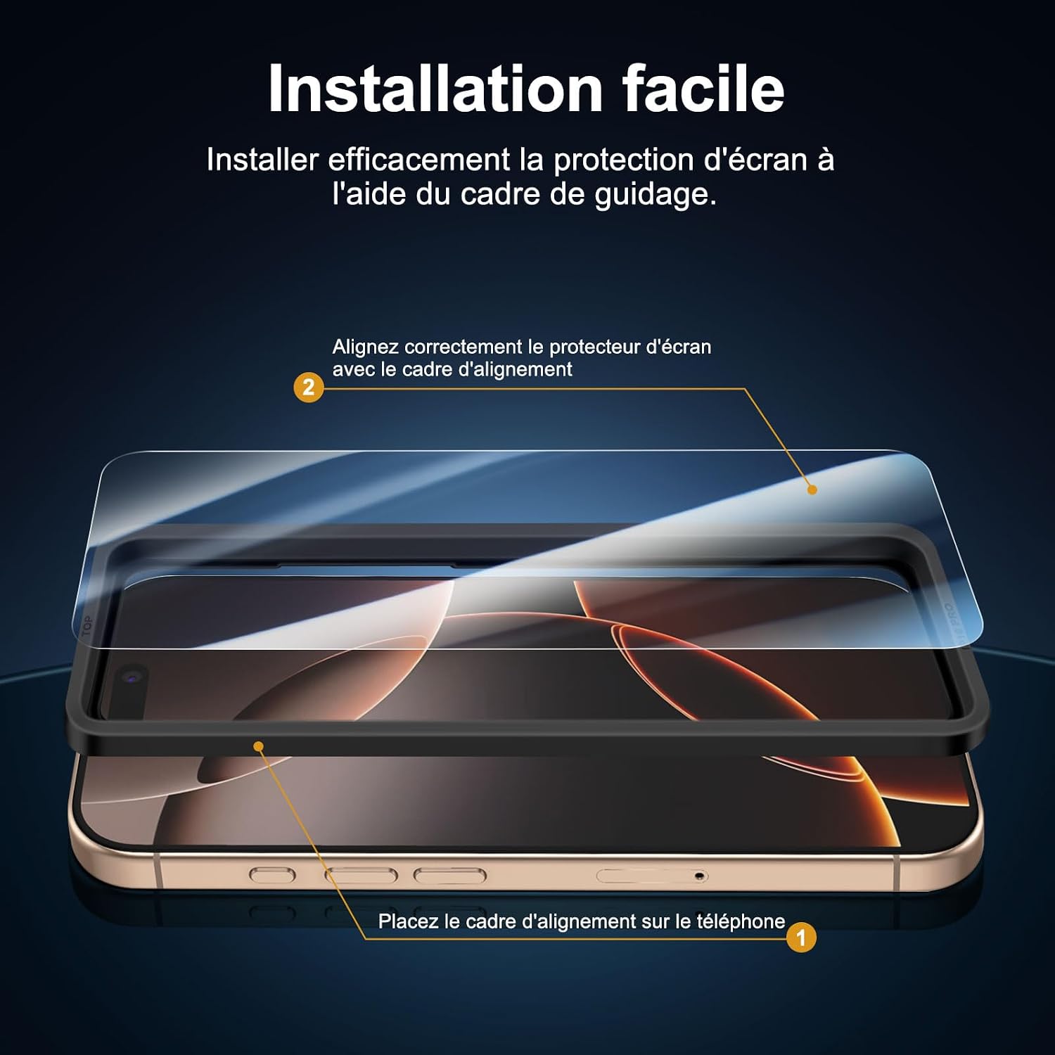 NEW'C 3 Pack Designed for iPhone 16 Pro, iPhone 17, 17 Pro Screen Protector (6.3 inches), Enhanced Tempered Glass Protection with easy installation tool included, Case Friendly