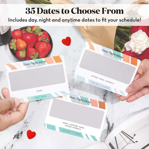 35 Scratch Off Date Night Ideas, Couples Gifts for Him, Her, Girlfriend, Boyfriend, Wife or Husband - Women or Men Anniversary Card Game, Engagement Gifts for Couples, Bridal Shower, Wedding, Birthday