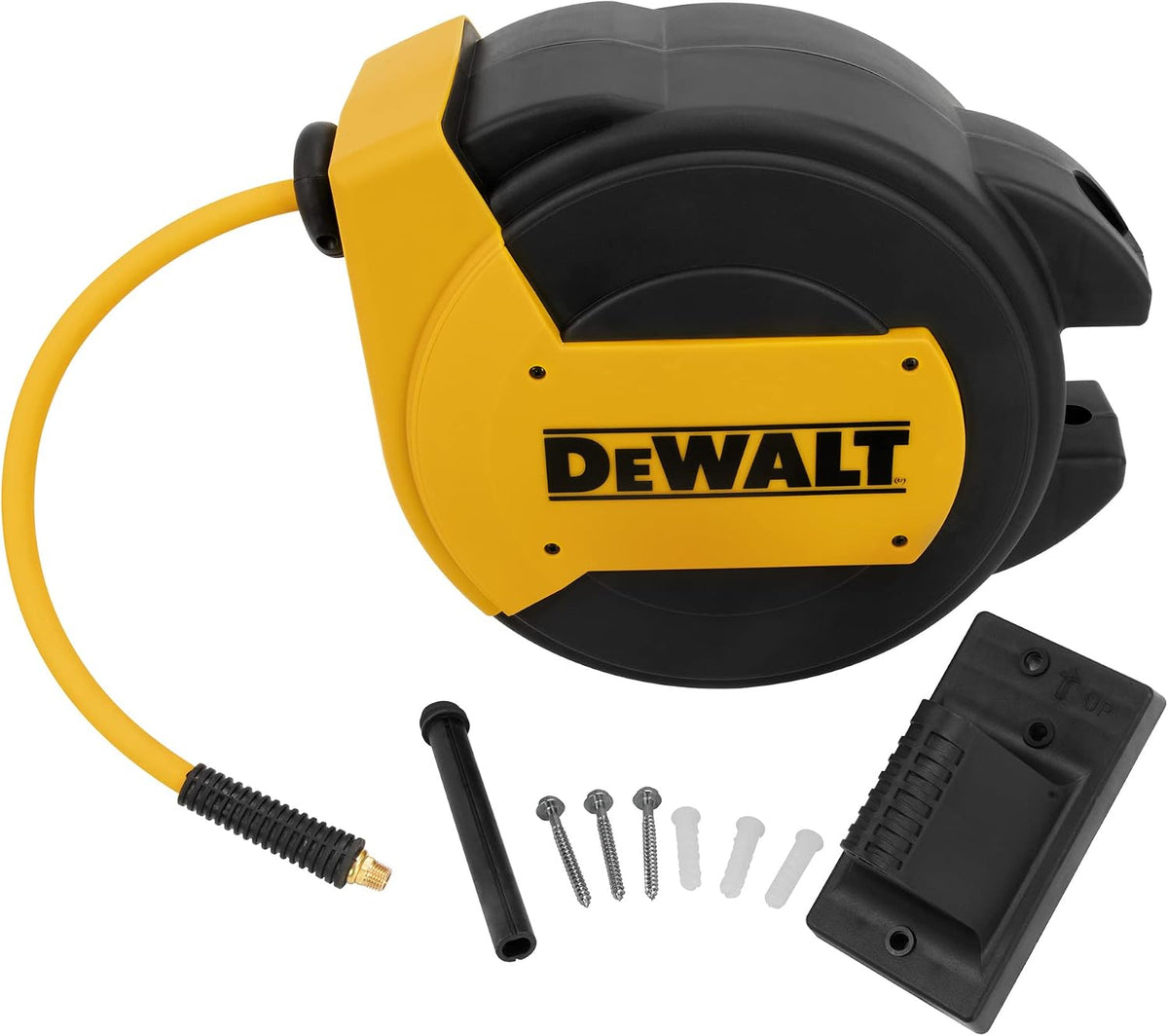 DEWALT Enclosed Hybrid Polymer 3/8 in. x 50 in. Hose Reel with 1/4 in. NPT Fitting DXCM024-0434