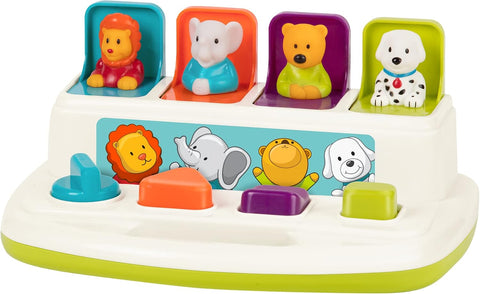 Battat Pop-Up Pals, Cause-and-Effect Pop-Up Animal Toy, Toddler, 4 Pals