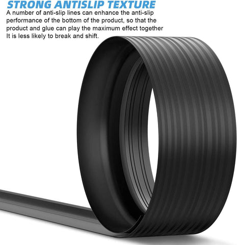 Jin&Bao Universal Garage Door Threshold Seal Strip 20FT Kit, Bottom Waterproof Rubber Weather Stripping Replacement（Black, 2 Adhesive）