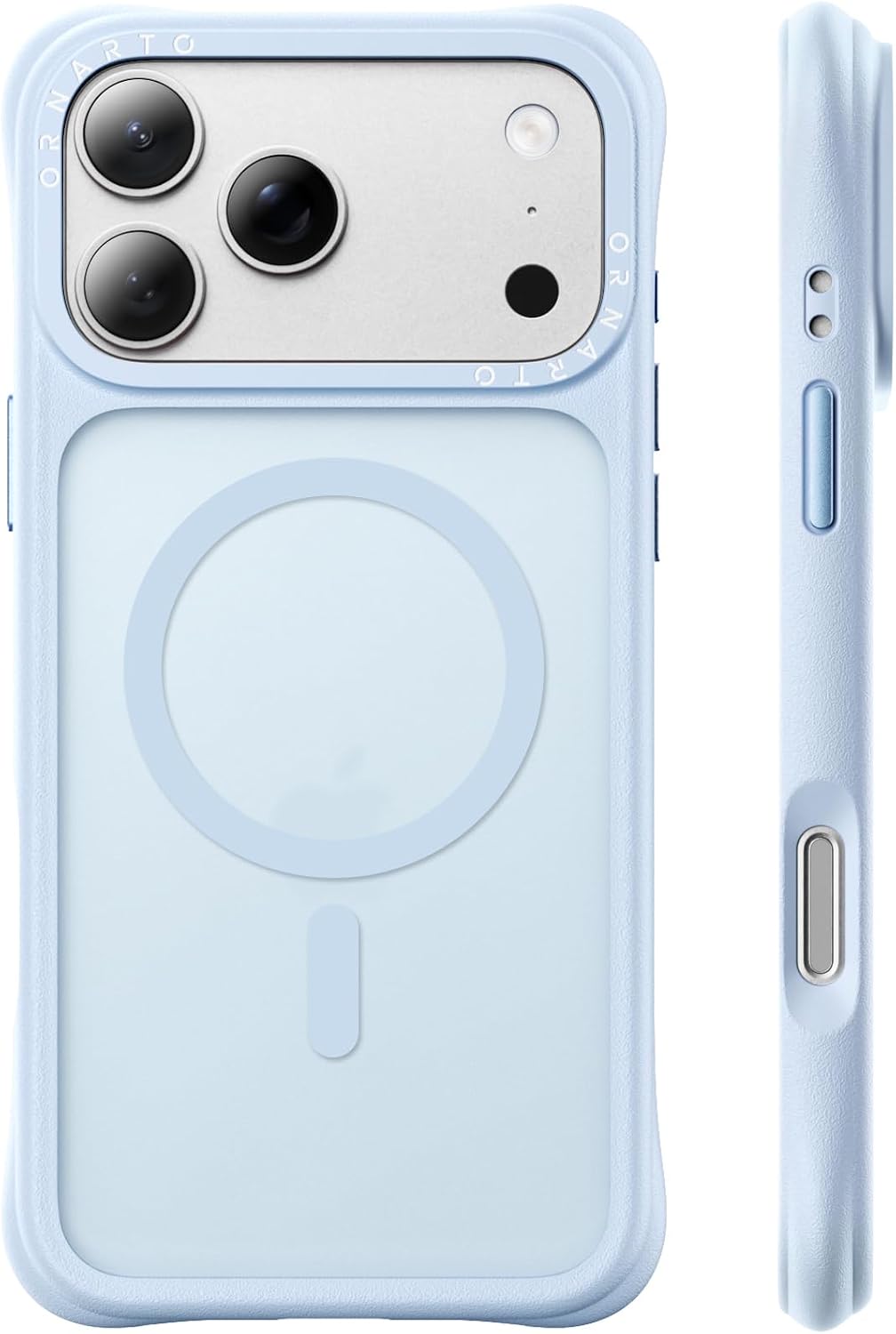 ORNARTO Magnetic for iPhone 17 Pro Max Case, Translucent Matte, Baby Blue