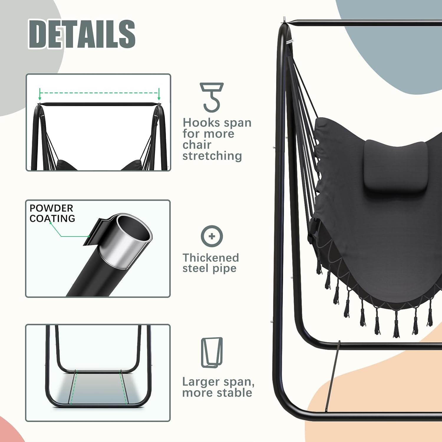 G TALECO GEAR Hammock Chair with Stand, Heavy Duty A-Frame
