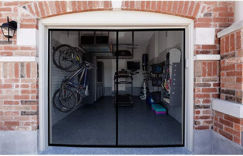 Garage Door Screen for 1 Car, 8x7 ft Single Magnetic Fiberglass Mesh Net