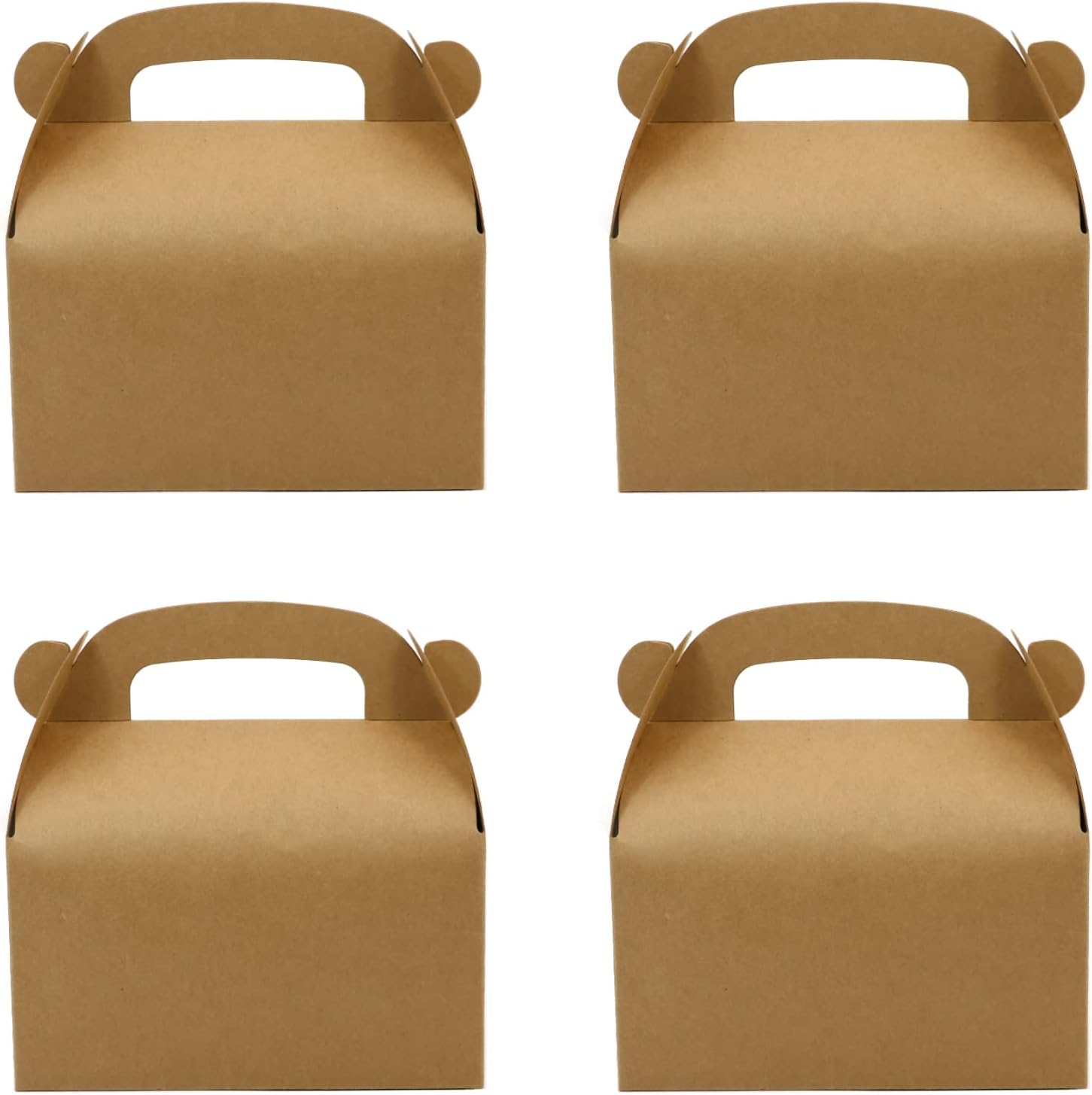24Pcs Brown Party Favor Treat Boxes Goodie Paper Box with Handles