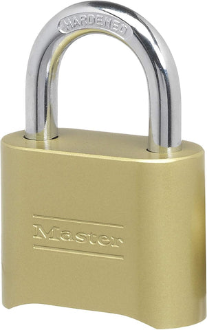 Master Lock Combination Padlock Outdoor Brass Lock, Gate Lock 2-Inch 175D