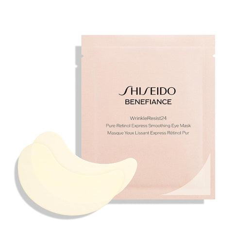 Shiseido Benefiance WrinkleResist24 - Pure Retinol Express Smoothing Eye Mask - 12 Sets of Two Eye Masks - Reduces Appearance of Wrinkles in 15 Minutes